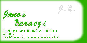 janos maraczi business card